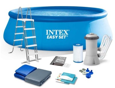 Наливний басейн Intex Easy Set 457х122см 14141л з функціональними аксесуарами 26168 фото 1