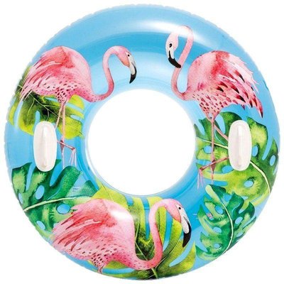 Детский надувной круг Intex для плавания Цветочный Фламинго 58263 фото 1