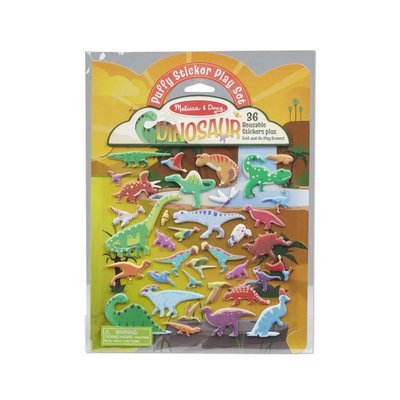 Объемные многоразовые наклейки с тематическим альбомом Melissa & Doug "Динозавры" 36 наклеек MD30521 фото 1