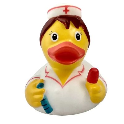 Стильна тематична гумова качечка FunnyDucks "Медсестра" L1386 фото 1