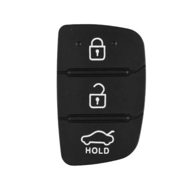 Гумові кнопки-накладки на ключ Hyundai Solaris (Хюндай Соларіс) скошені 3 кнопки HOLD фото 1