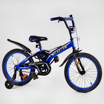 Велосипед дитячий двоколісний 18" Jet Set з додатковими колесами синій JS-N1803 фото 1