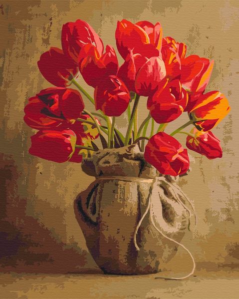 Картина за номерами BrushMe "Букет домашніх тюльпанів" 40х50см BS52656 фото 1