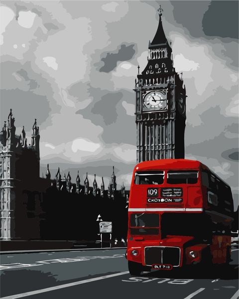 Картина за номерами BrushMe "Лондонський автобус" 40х50см BS8104 фото 1