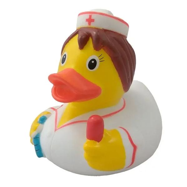 Стильна тематична гумова качечка FunnyDucks "Медсестра" L1386 фото 2