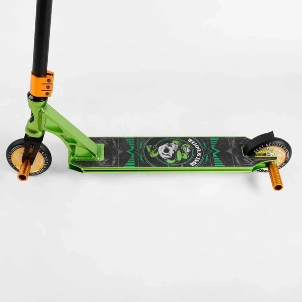 Трюковий самокат Best Scooter Snake`n`Skull HIC-система, пеги, анод, колеса 110 мм зелений 85784 фото 3