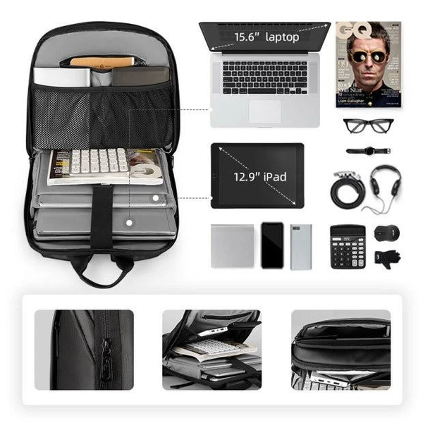 Міський стильний рюкзак Mark Ryden Rocket для ноутбука 15.6' чорний 13 літрів MR9813 фото 7