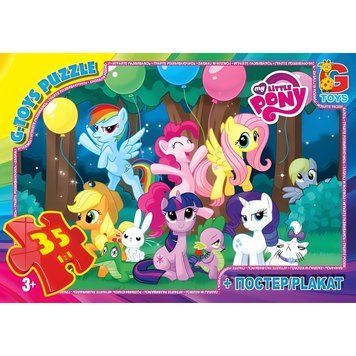 Пазлы G-Toys "My little Pony: дружба" 35 элементов + постер 21 х 30 см MLP007 фото 1