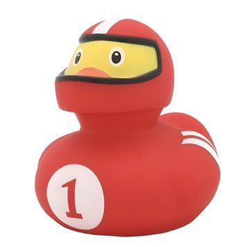 Стильна тематична гумова качечка FunnyDucks "Гонщик" L1869 фото 1