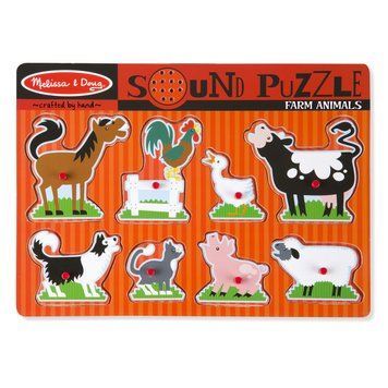 Звуковой пазл для малышей Melissa&Doug" Животные на ферме" деревянные элементы фото 1