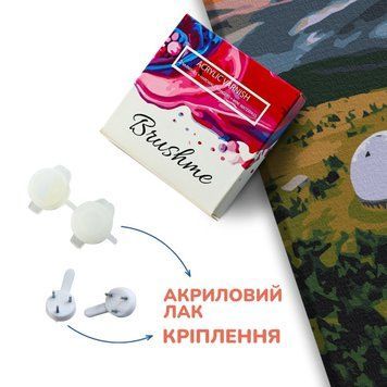 Набір для готової картини Акриловий лак 2х5мл та кріплення для картин Brushme L300 фото 1