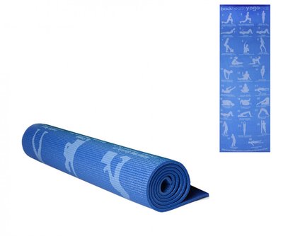 Каремат для йоги фітнесу туризму 173х61см 6мм MS1845 ПВХ Блакитний фото 1