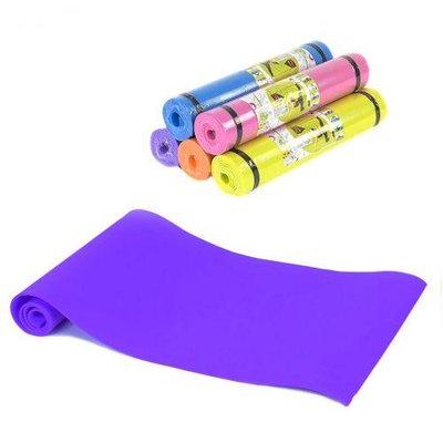 Каремат для йоги фитнеса туризма Profi 175х60см 4мм материал EVA фиолетовый C36548 фото 1