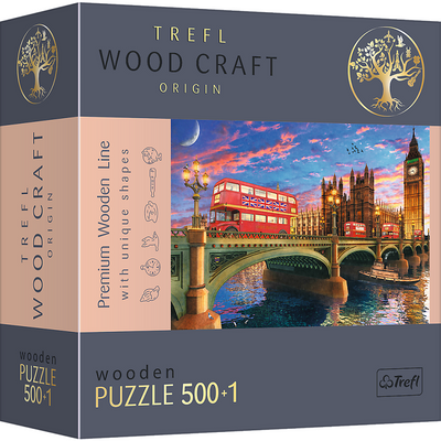 Фігурний дерев'яний пазл Trefl "Вестмінстерський палац, Биг-Бен, Лондон" 500 елементів 37х25 см 20155 фото 1
