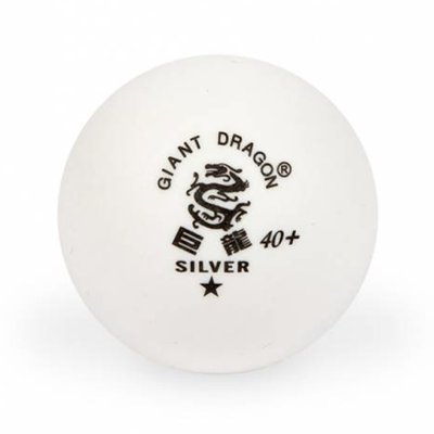 М'ячики для настільного тенісу Giant Dragon Training Silver 40+ 1 зірка 6шт білі фото 1
