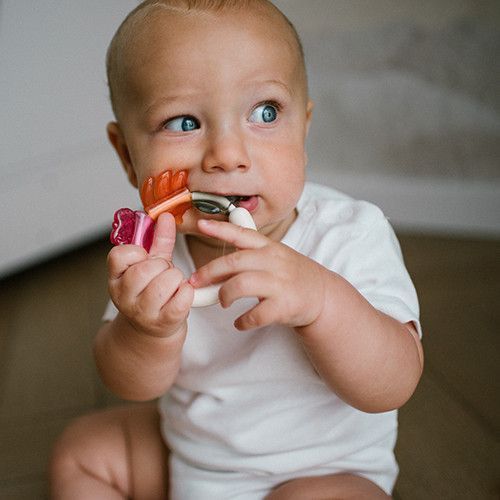 Погремушка с прорезывателем 3м+ Babyono Фрукты разноцветная фото 3
