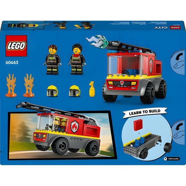 Конструктор LEGO City Пожарная машина с лестницей 82 детали с 5 лет 60463 фото 4