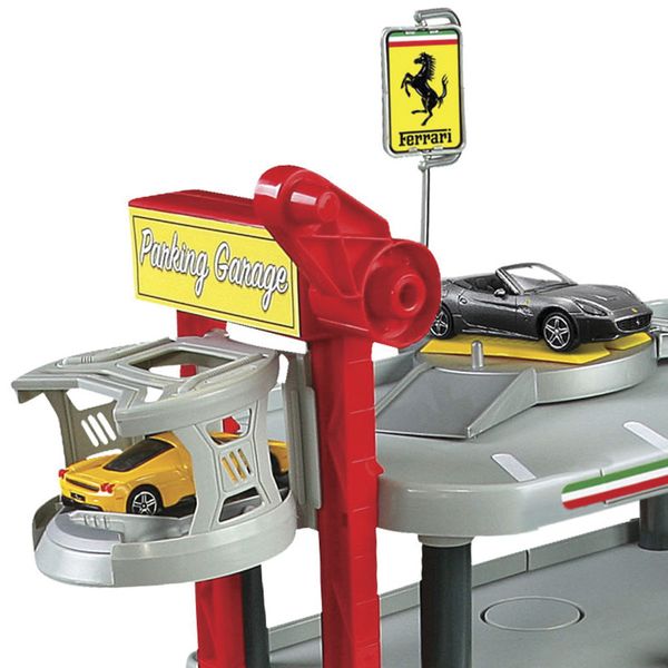 Трехуровневый детский паркинг Ferrari в комплекте 2 машинки масштаб 1:43 фото 2