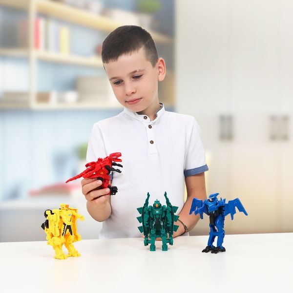 Динозавр-трансформер Dinoster Делбі жовтий трицератопс 2в1 із рухомими частинами 13 см EU580852 фото 6