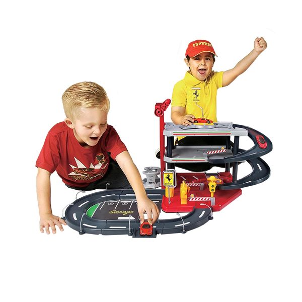 Трехуровневый детский паркинг Ferrari в комплекте 2 машинки масштаб 1:43 фото 6