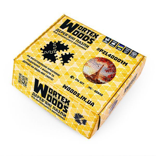 Круглый деревянный пазл 30х30 см Wortex Woods Золотые Ворота 188 элементов необычной формы PZL40003 фото 7