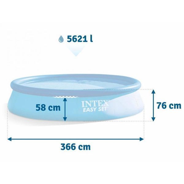 Наливний басейн Intex Easy Set 366х76см об'єм 5621л 28130 фото 3