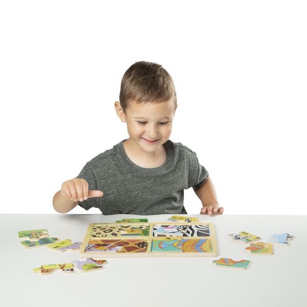 Деревянные пазлы 4 в 1 "Животные" Melissa&Doug 4 пазла по 4 элемента MD31362 фото 2