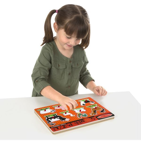 Звуковой пазл для малышей Melissa&Doug" Животные на ферме" деревянные элементы фото 3