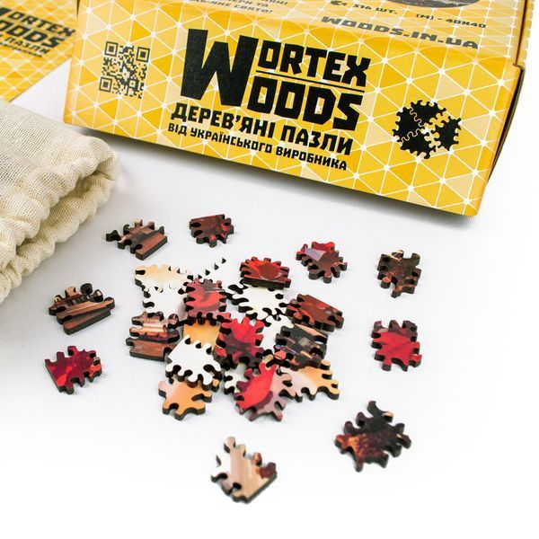 Круглый деревянный пазл 30х30 см Wortex Woods Золотые Ворота 188 элементов необычной формы PZL40003 фото 4